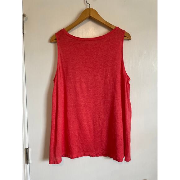 J. Jill Love Linen orange sleeveless tank top lightweight solid lagenlook Large - Picture 2 of 6